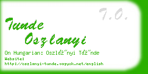 tunde oszlanyi business card